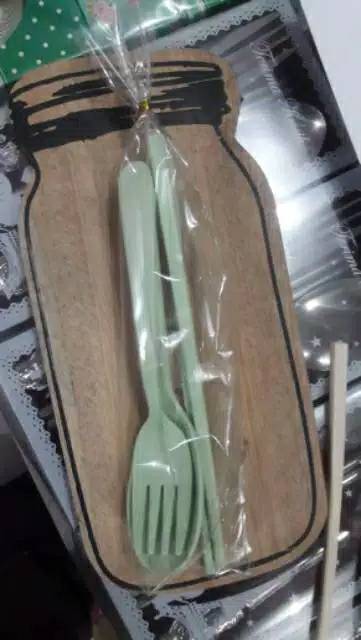 Souvenir sendok garpu sumpit travel set kemas plastik