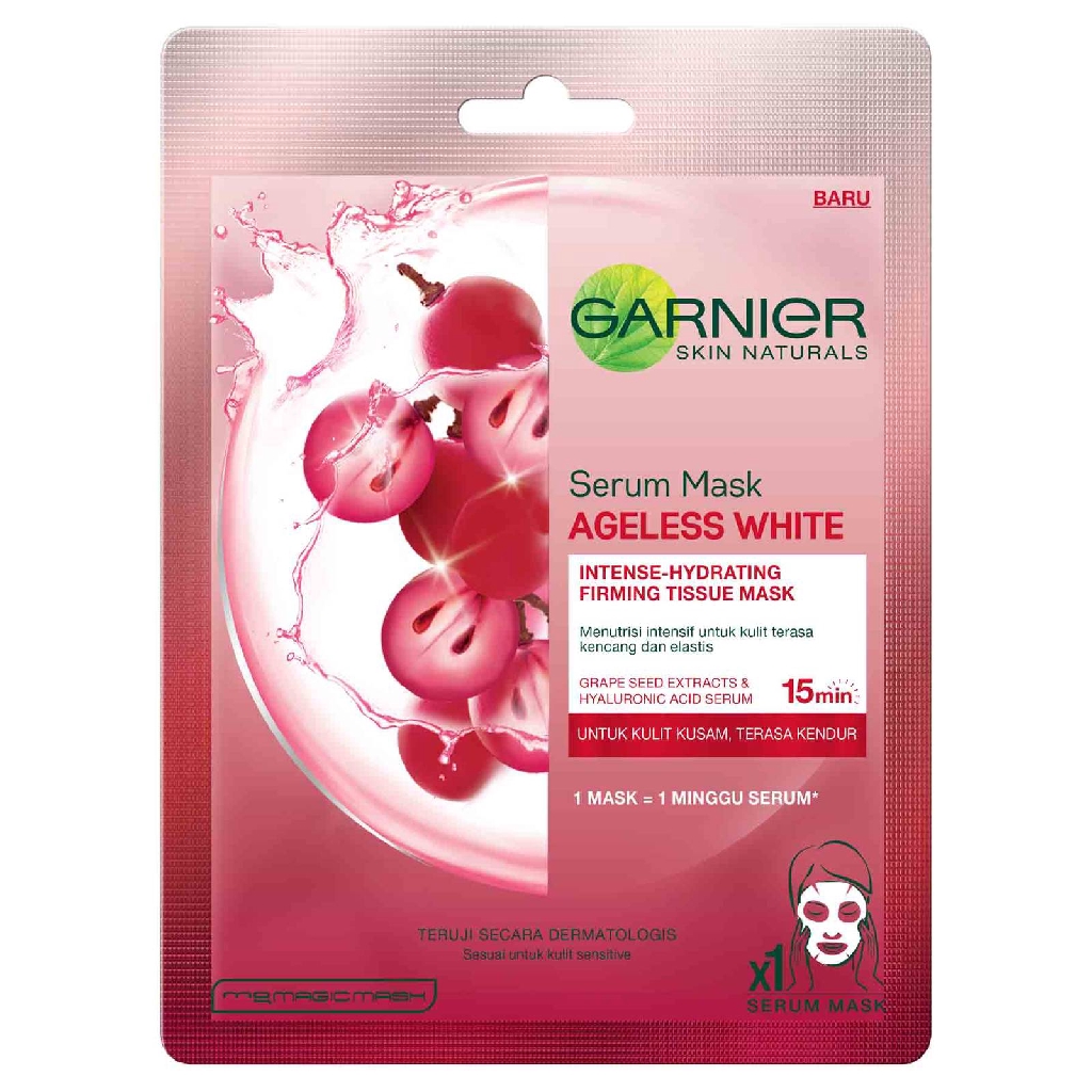 GARNIER Serum Mask Ageless White Grape Seed