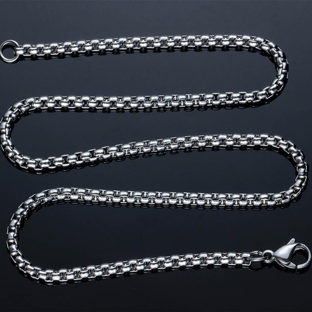 Top Kalung Stainless Steel Perhiasan Wanita Pria Pernyataan Warna Silver