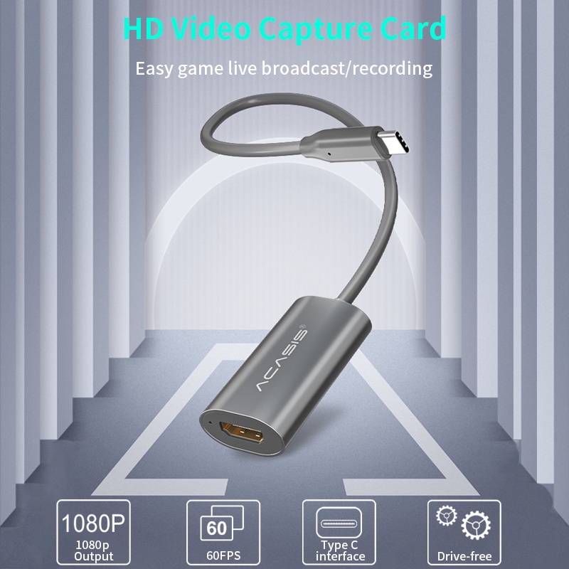 ACASIS HDMI Video Capture Card USB Type C 1080p Full HD 60fps HD31C for OBS-Vmix-Zoom