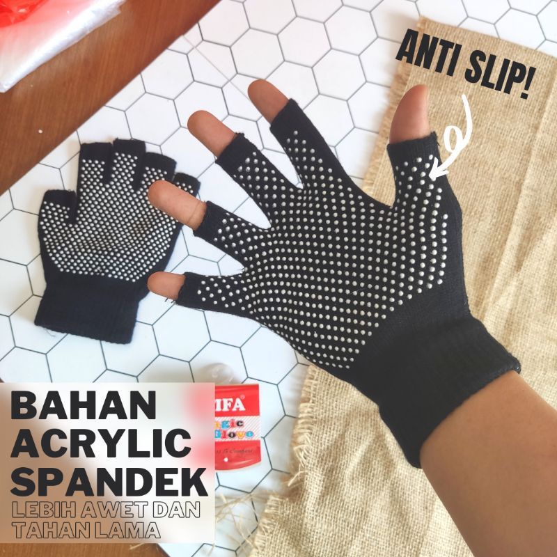 Saring Tangan Rajut Bintik Anti Slip Dewas (Untuk warna bintiknya bisa tanya ke admin)