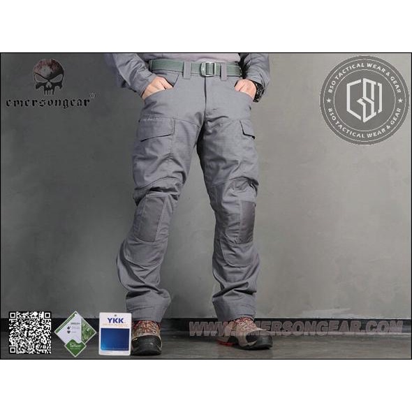 Celana Cargo Tactical Kneepad Emerson Airsoft Pants Ori Wolf Gray