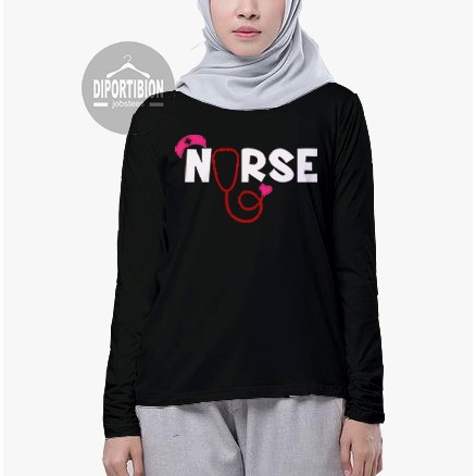 KAOS DISTRO PERAWAT KESEHATAN / KAOS NURSE LENGAN PANJANG