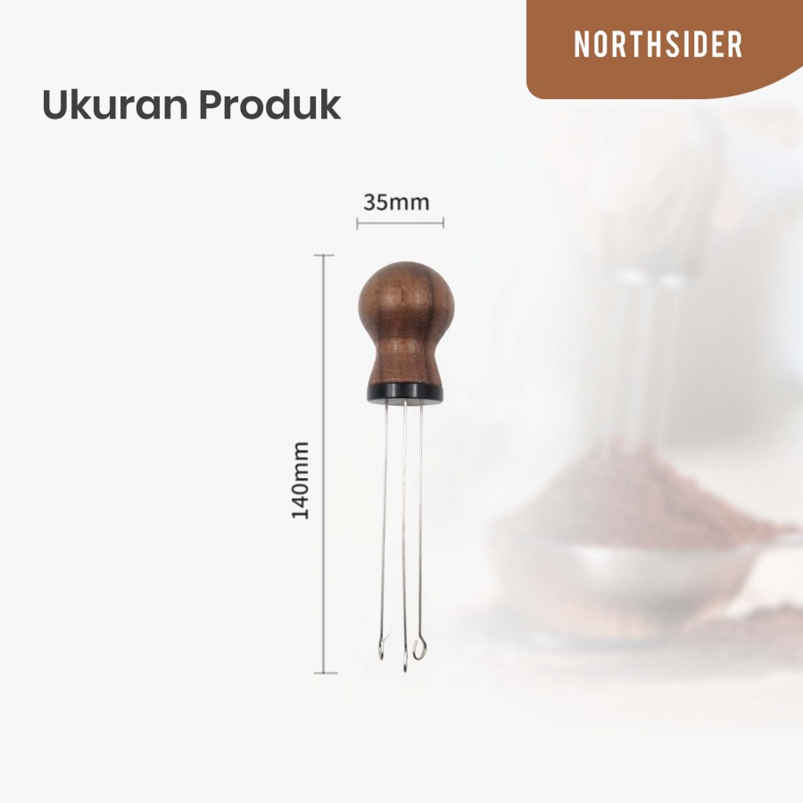 JARUM KOPI ESPRESSO COFFEE NEEDLE DISTRIBUTOR LEVELER WALNUT FZ02