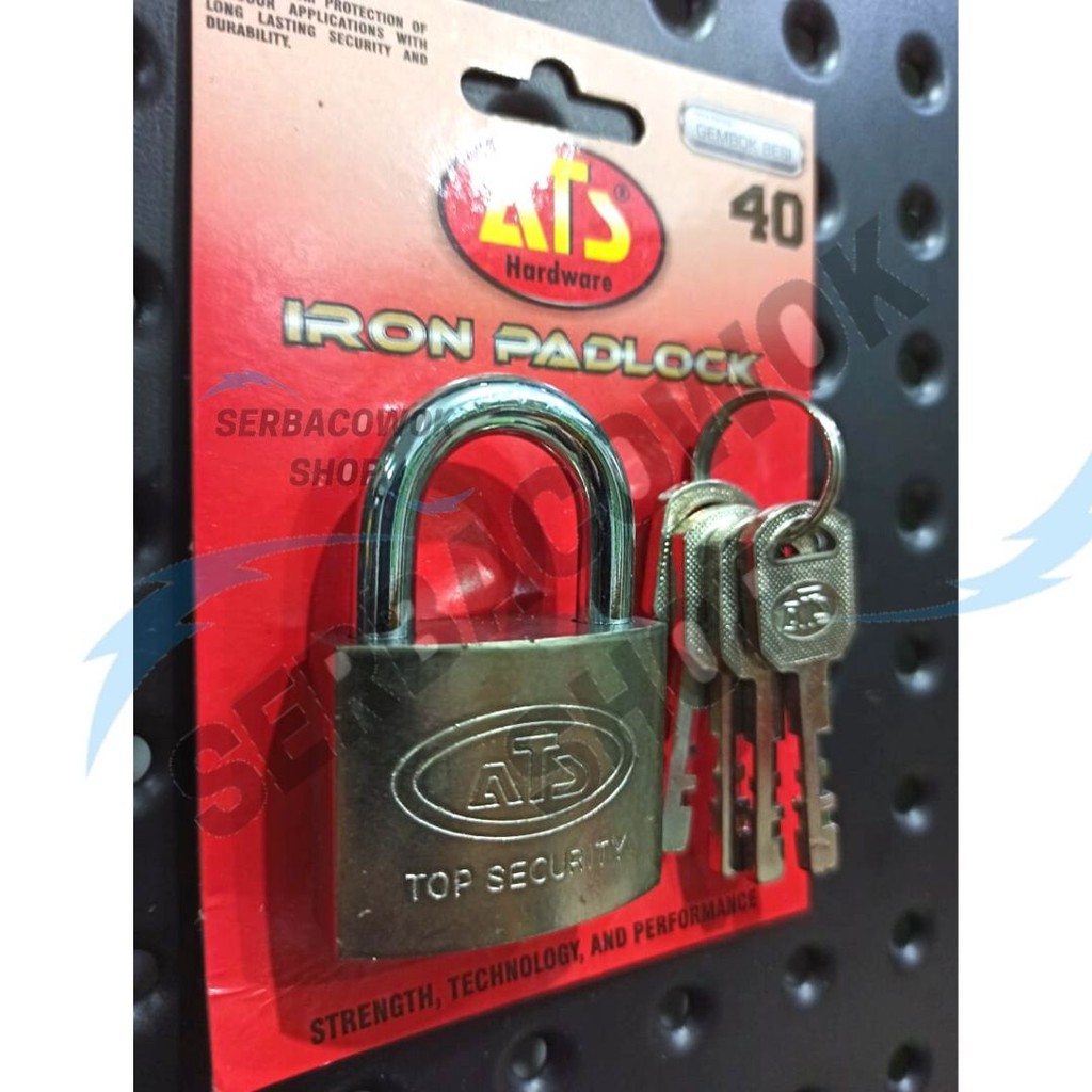 ATS Gembok Putih 40 mm Leher Pendek Chrome Gembok Pelor Termurah Berkualitas