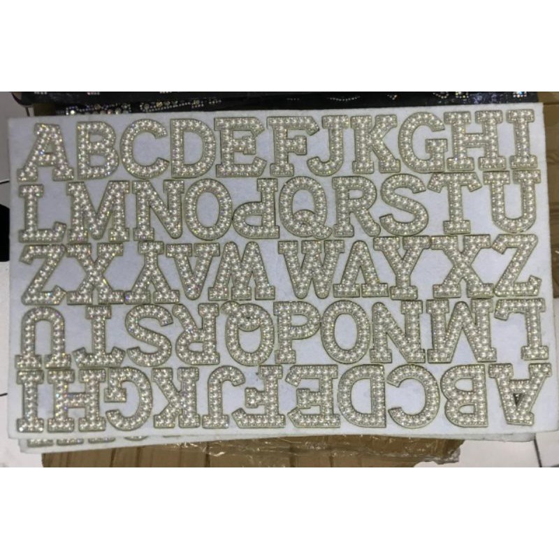 STIKER PATCH ALFABET HURUF MUTIARA | EMBLEM MUTIARA | ABJAD