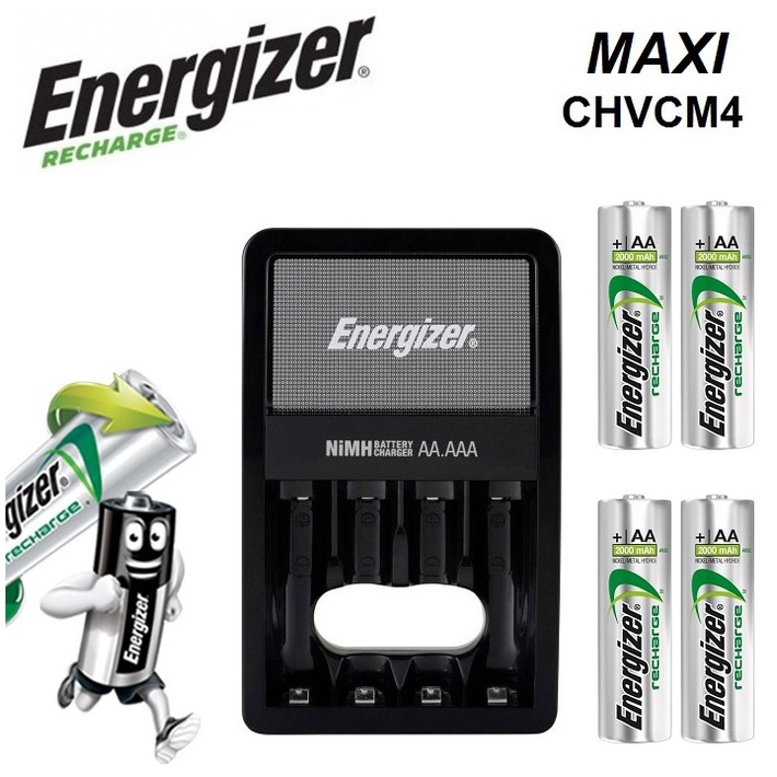 Energizer Charger Baterai Maxi + Battery AA 2000mAh 4pcs