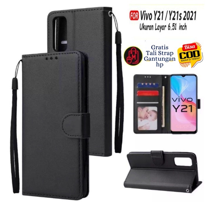 LEATHER CASE VIVO Y21/y21s DOMPET HP VIVO Y21/Y21S