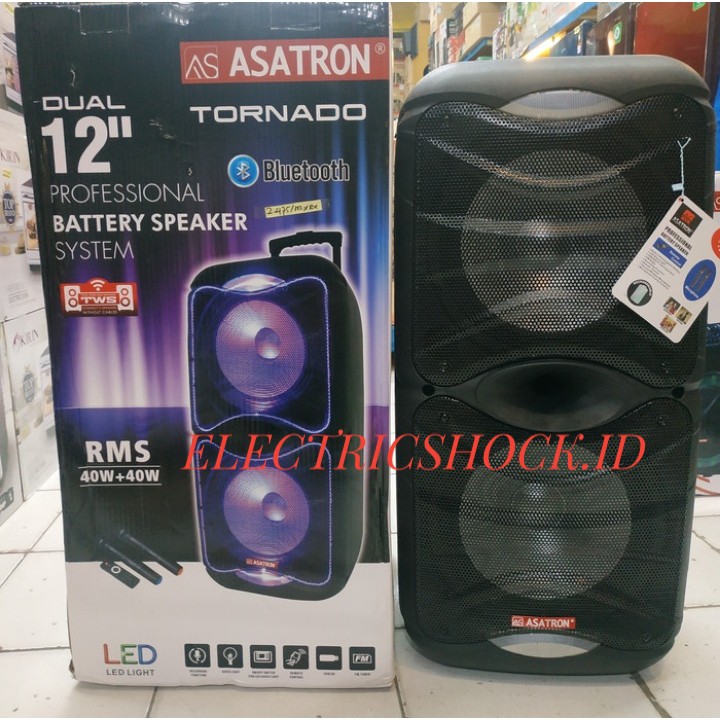 SPEAKER BLUETOOTH ASATRON TORNADO HT 8890 2 x 12 Inch