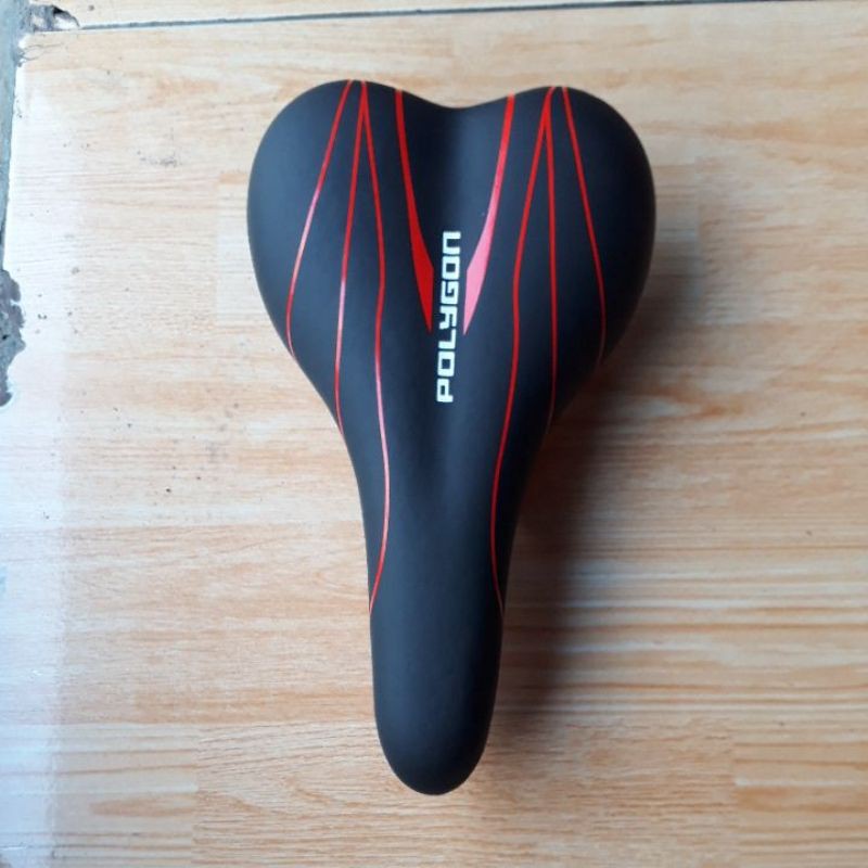 Sadel Polygon Red Black Original polygon empuk