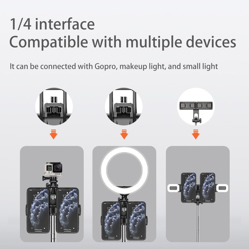 A32 1.6M Tongsis MIXIO Tripod Double Phone Holder Tablet Stand