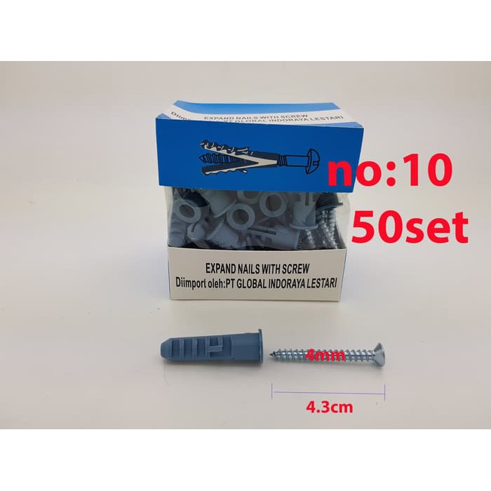 Fischer S10 Taping-Skrup / Fiser S 10 Isi 50 Set