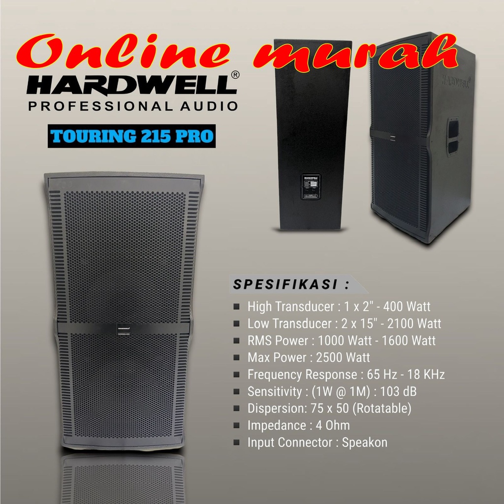 speaker pasif hardwell touring 215 2x15 double 15 inch original