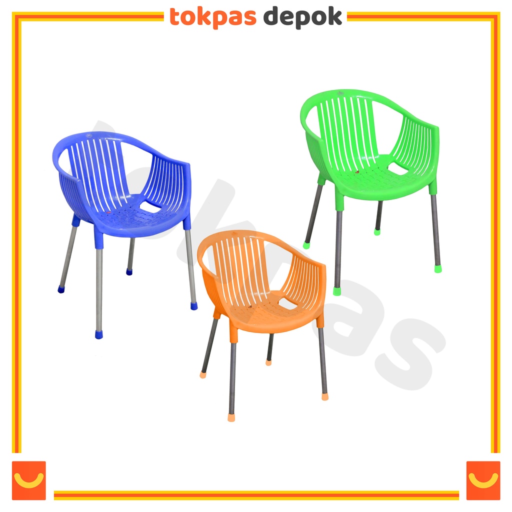 [PREMIUM] Kursi Plastik Bangku Ruang Tamu Bangku Plastik Kuat Kursi Plastik Senderan Confident Shinp