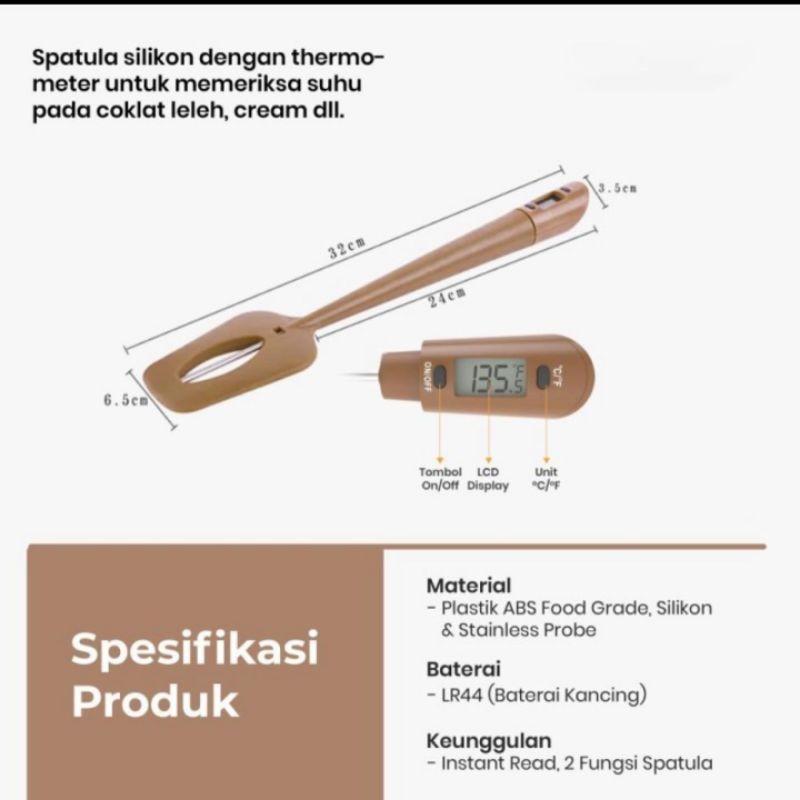 Spatula Thermometer / Spatula Termometer Makanan / Termometer Pengukur Suhu Makanan