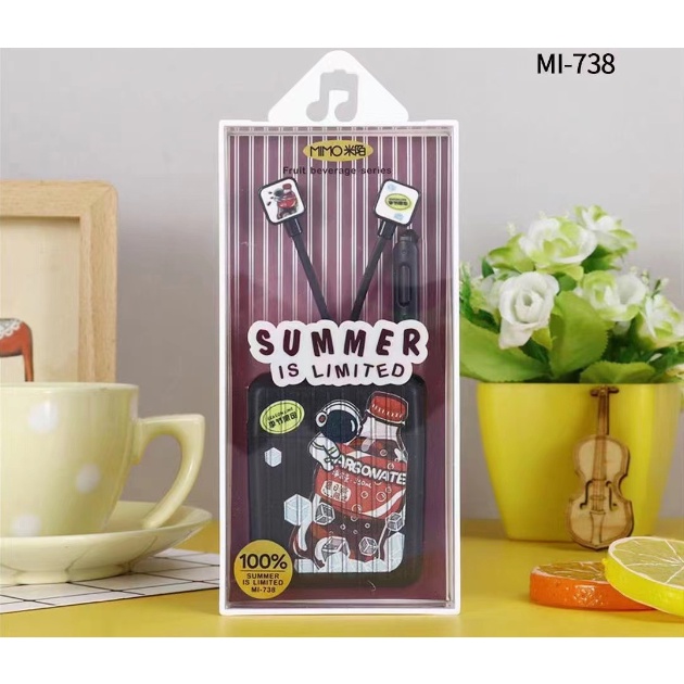 [MI-738] Set Earphone Kotak Koper Motif BOTOL Minuman Musim Panas / Wadah Penyimpanan Kabel Earphone Gambar Botol Drinks SUMMER IS LIMITED