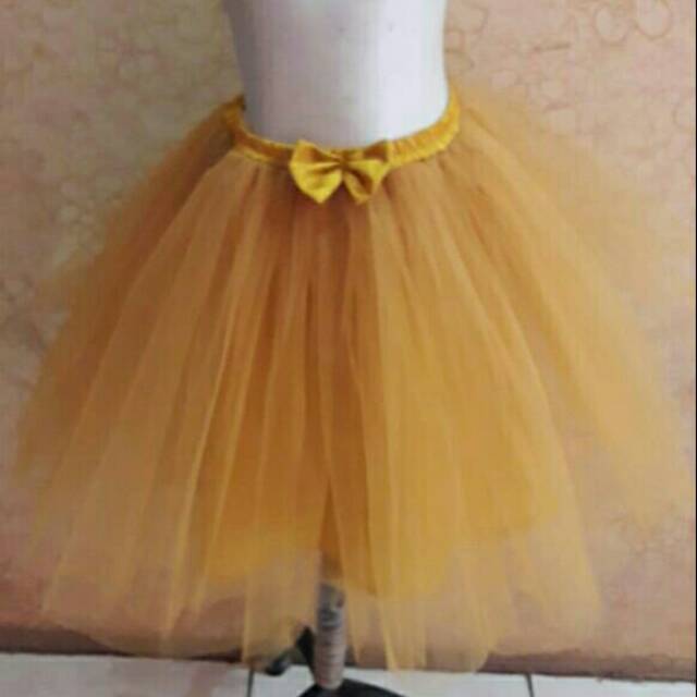 Gold / emas rok tutu anak panjang 35cm 2layer