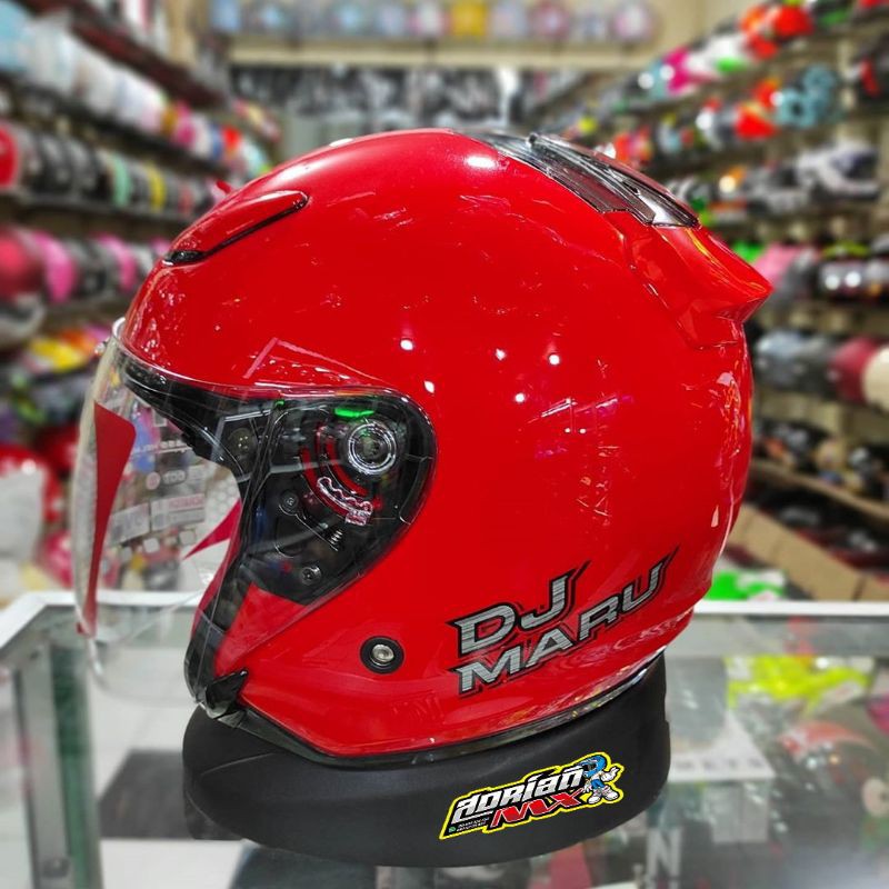 HELM KYT DJ MARU RED FIRE ORIGINAL HELM KYT DJMARU MERAH FERRARI HELM TOURING KYT DJMARU MERAH CABE