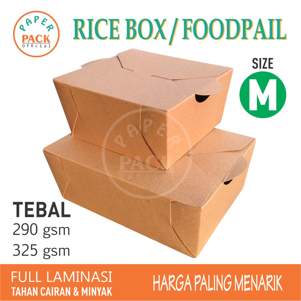 

FOOD PAIL M/PAPER RICE BOX/RICEBOWL/DUS MAKANAN/DUS NASI GORENG AYAM GEPREK/PAPER LUNCH BOX