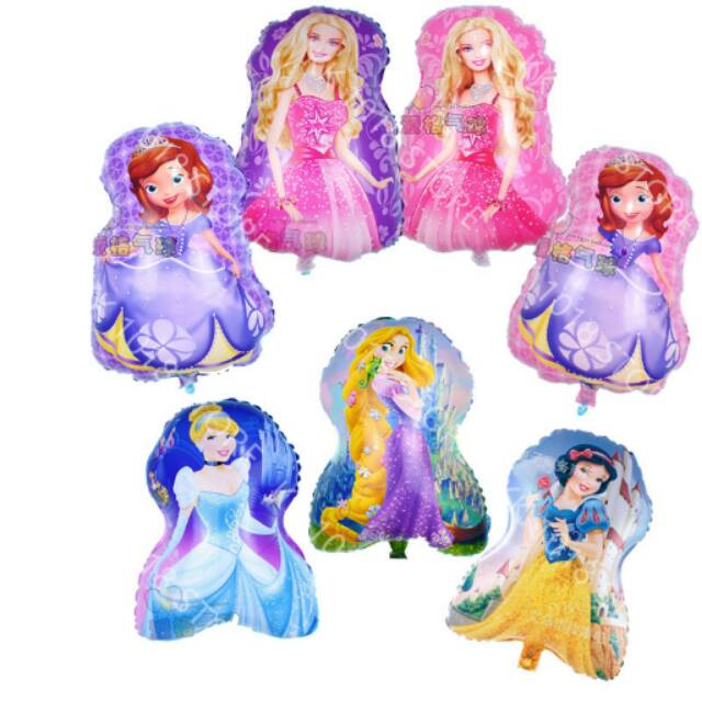Balon princess/sofia/rapunzel/snow white/barbie/cinderella 40cm