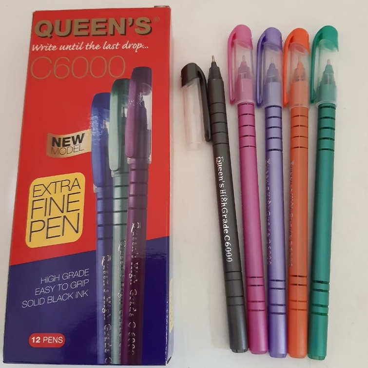

Bolpen faster Queen C6000 Tinta Hitam/Ballpoint/Bolpoin/Pena/Ballpen/Pulpen Queen’s/C-6000/Black