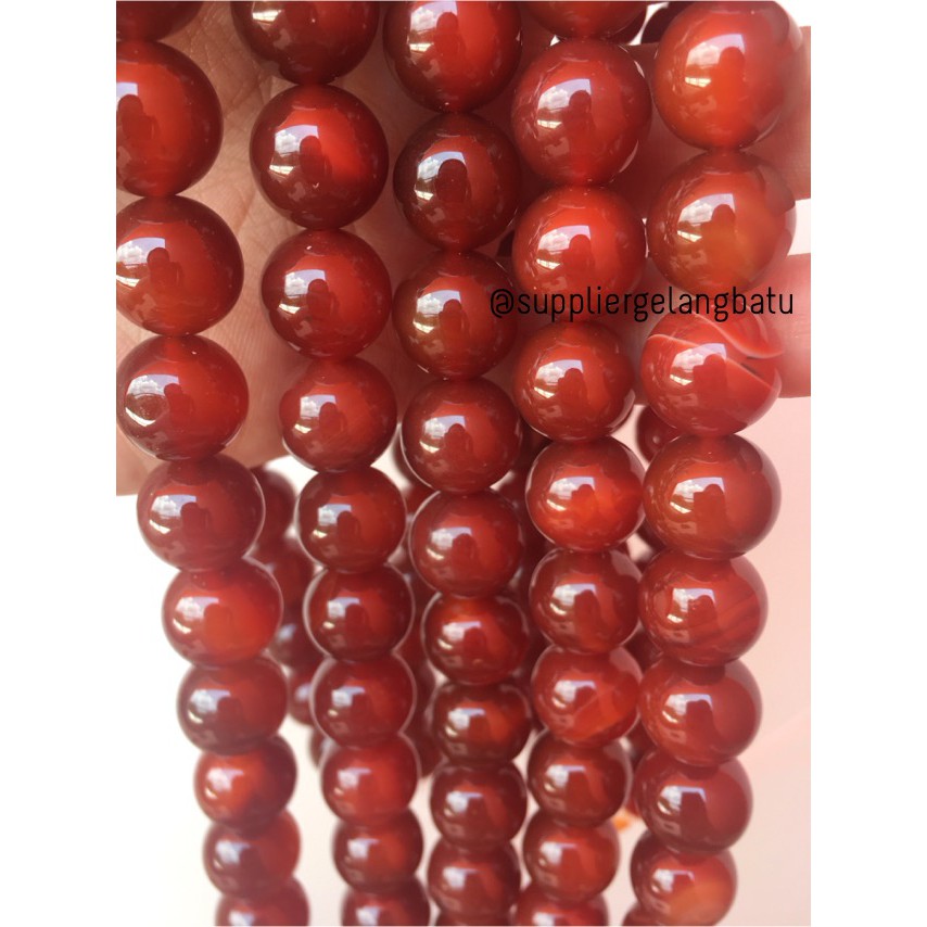 Carnelian Orange Agate Stone Batu Manao Garnet 12mm Akik Renceng Diy Kesehatan Pakistan Oren Limited