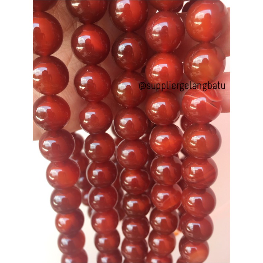 Carnelian Orange Agate Stone Batu Manao Garnet 12mm Akik Renceng Diy Kesehatan Pakistan Oren Limited