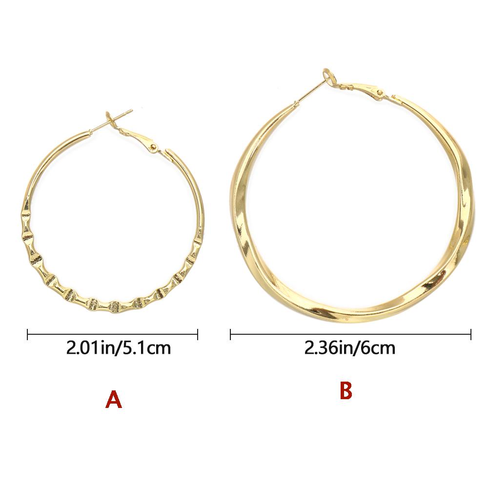 TOP Lingkaran Halus Hoop Besar Berlebihan Perhiasan Wanita Fashion Hadiah Geometris Lingkaran Bulat Anting