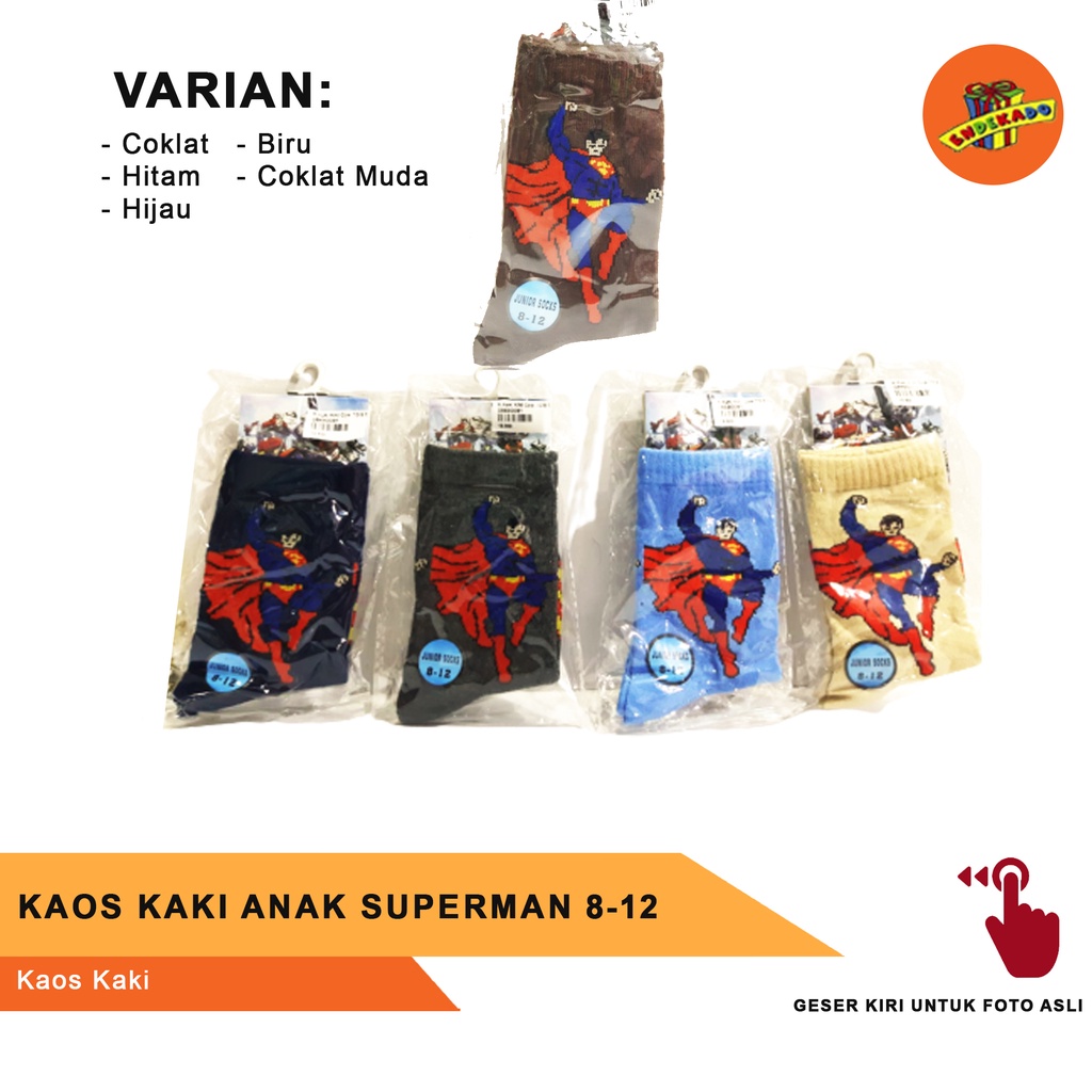 PROMO! KAOS KAKI ANAK SUPERMAN 8-12 - Kaos Kaki Makassar