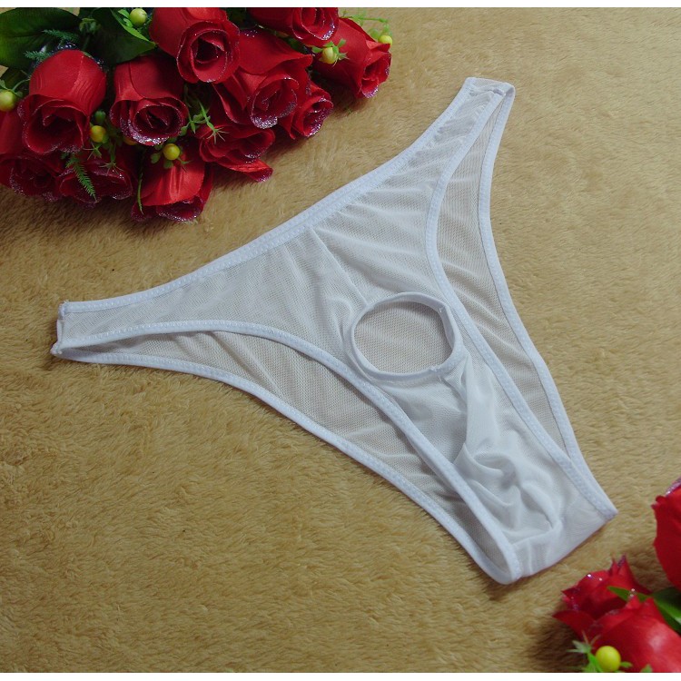 (COD) Celana Dalam Brief Pria Sexy Open G String Celana Transparan Bahan elastis bernapas y050