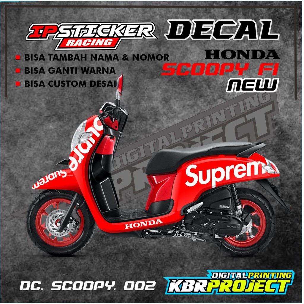 SCOOPY FI NEW Decal Sticker - Decal stiker Full Body SCOOPY FI NEW ip. 002 (SUPREME) BISA CUSTOM