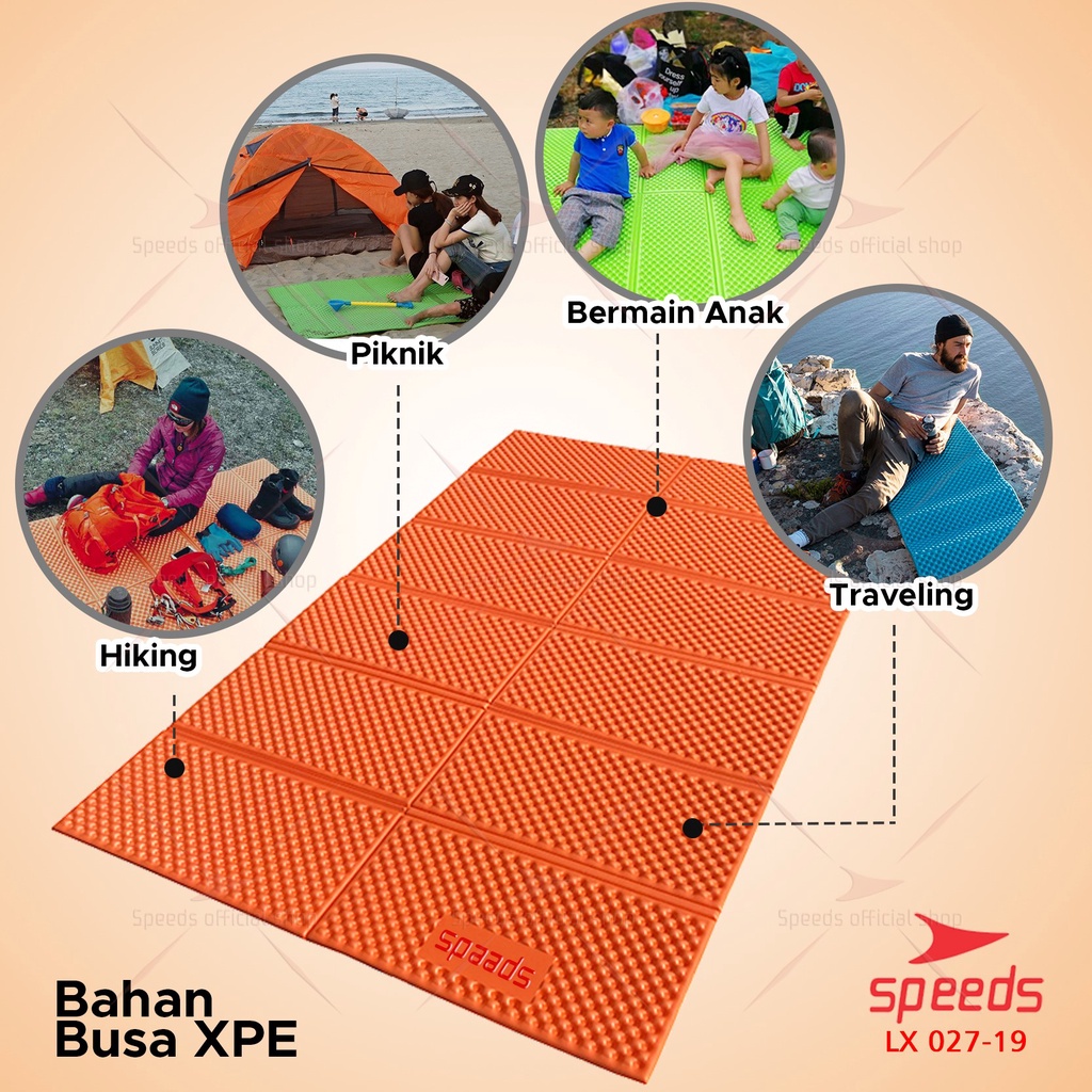 SPEEDS Matras Lipat Gunung Kemah Duduk XPE Karpet Outdoor Matras Camping Polos Olahraga Yoga Baby Tebal Playmat Playmate Berstandar SNI 027-19