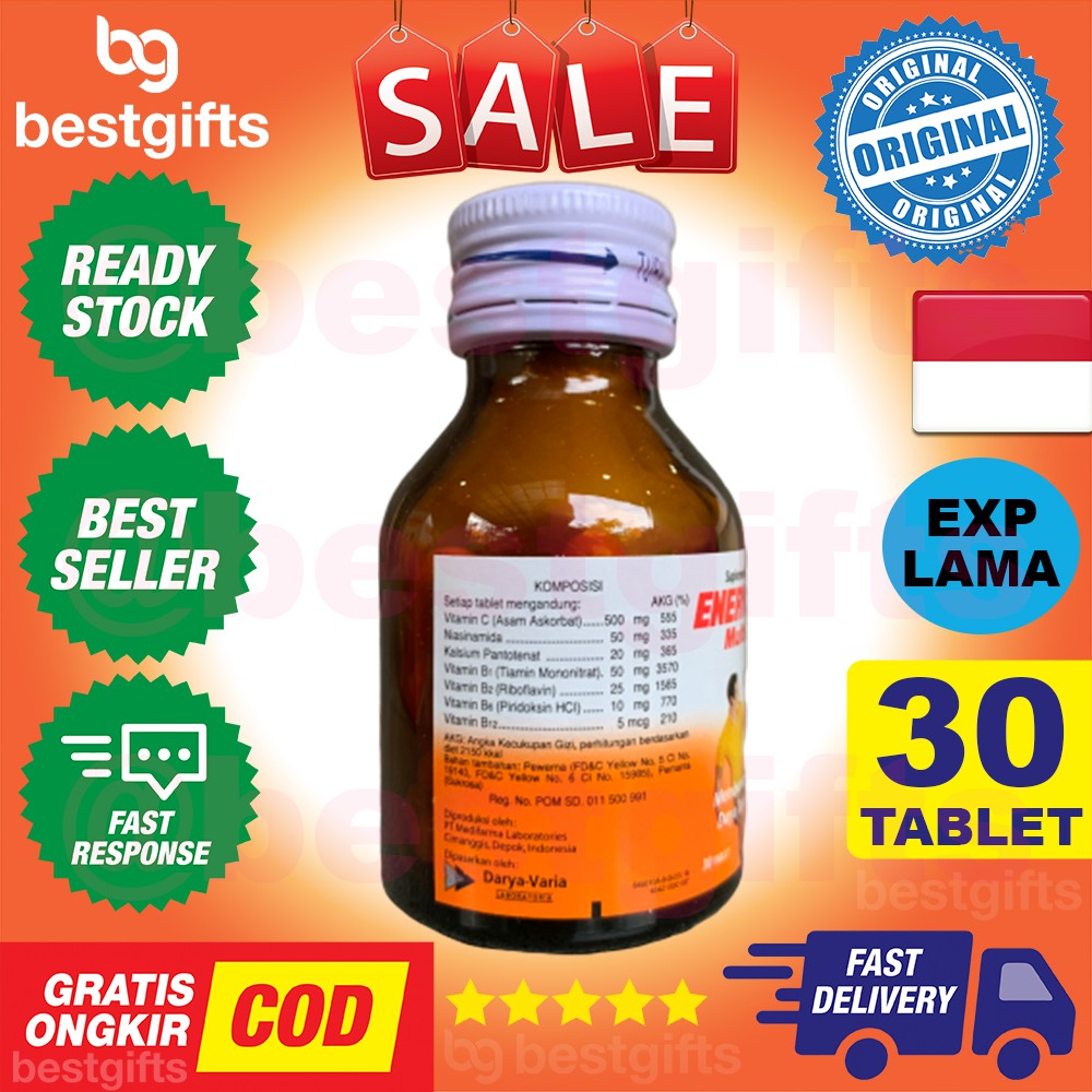 ENERVON C MULTIVITAMIN VITAMIN VIT C IMUN IMUNITAS METABOLISME KEKEBALAN DAYA TAHAN TUBUH 30 TABLET