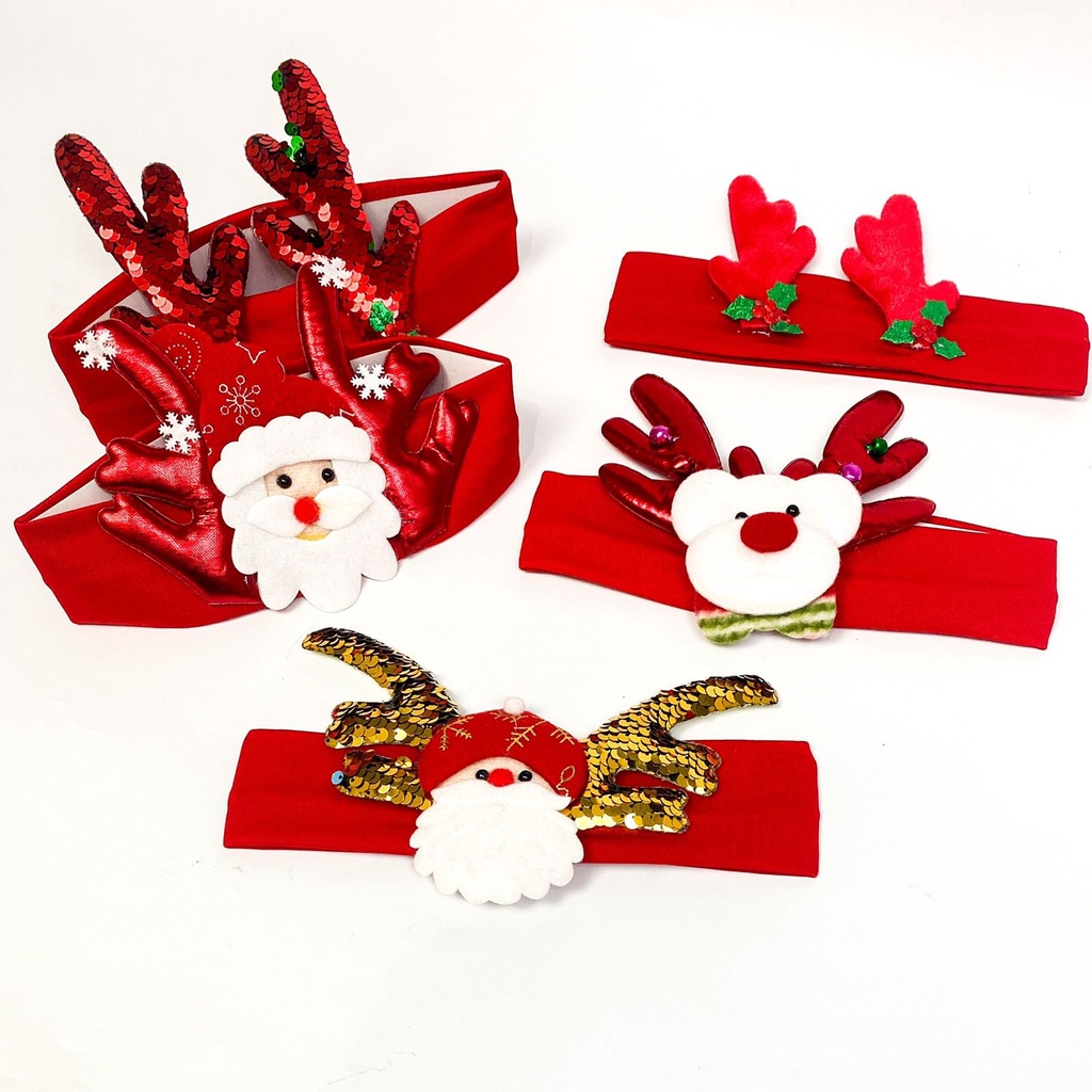 Bandana Baby Motif Natal - Bando Baby Headband Spesial Christmas