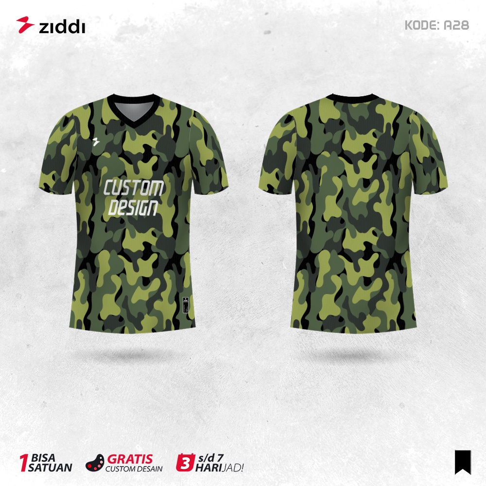 JERSEY CUSTOM ARMY KAMUFLASE SEPEDA MTB ROADBIKE SEPAKBOLA FUTSAL VOLI BADMINTON BULUTANGKIS DRYFIT 