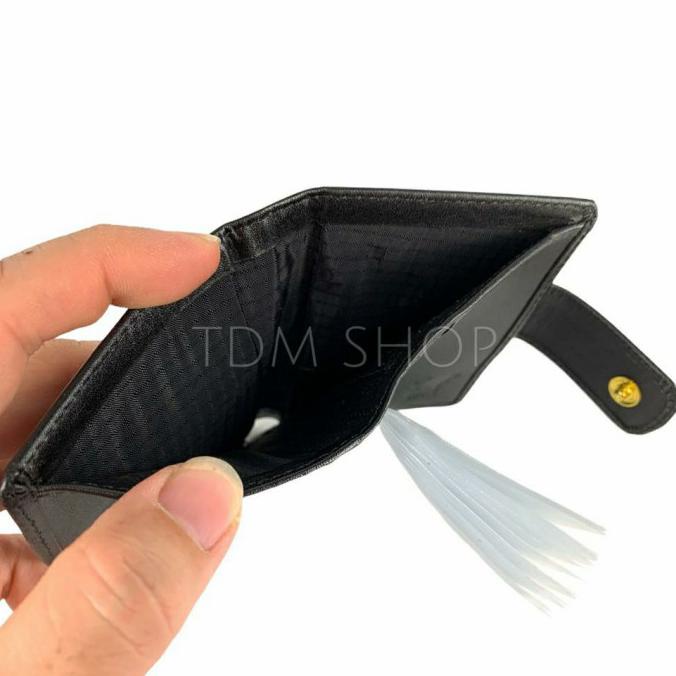 Dompet kartu kancing kulit asli card holder dompet pria / wanita bf 77 - KULIT JERUK