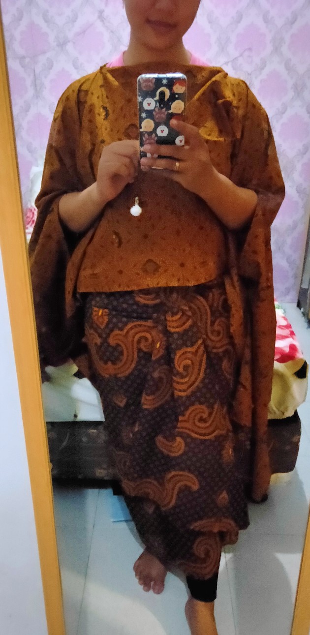 Seikha #3 Zein Set Kebaya Modern Batik Sogan Asli Kebaya Casual Kebaya Batik Solo Rok Lilit Soga