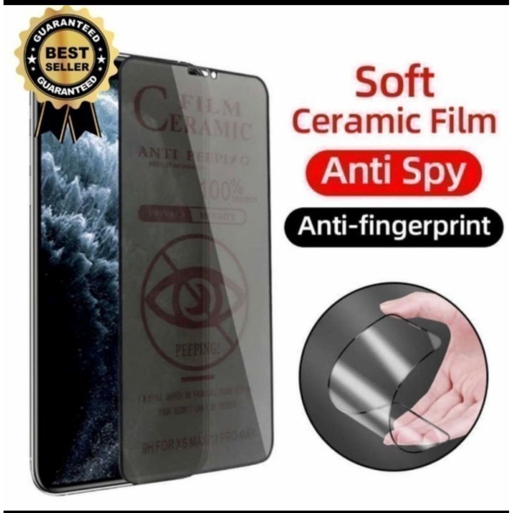 Cermic Film Full Anti Spy Iphone  14 Promax 14 13 Promax, 13 Pro12 Mini 12 Pro 11 Promax 11 X Xr Xsmax 7 Plus 8 Plus 6 7 8 Ceramic Anti Spy + Glare Matte Ceramic Film Full Cover Screen Protector