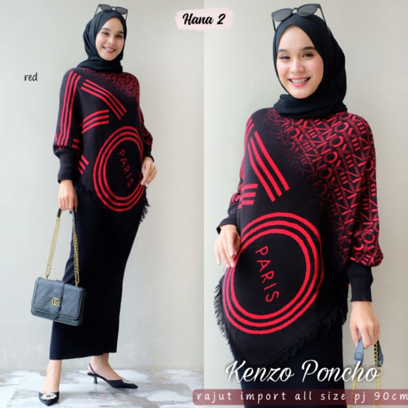 Kenzu Poncho/Baju Atasan Wanita/Blouse Rajut