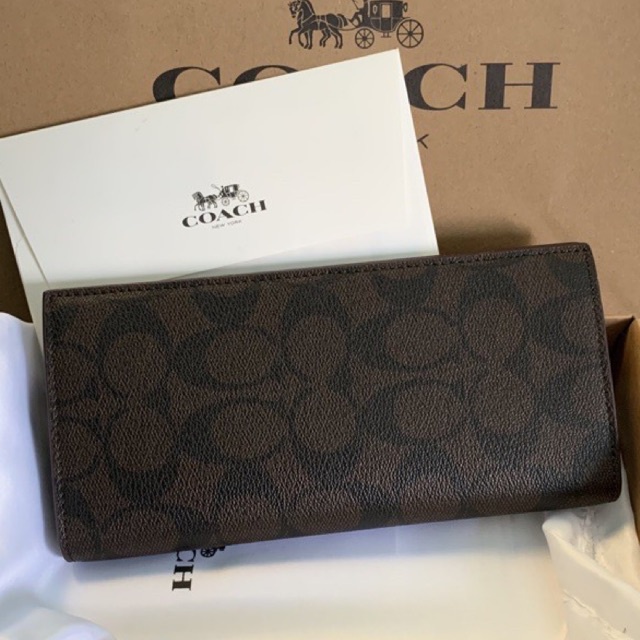 LONG WALLET COACH BROWN SIGNATURE