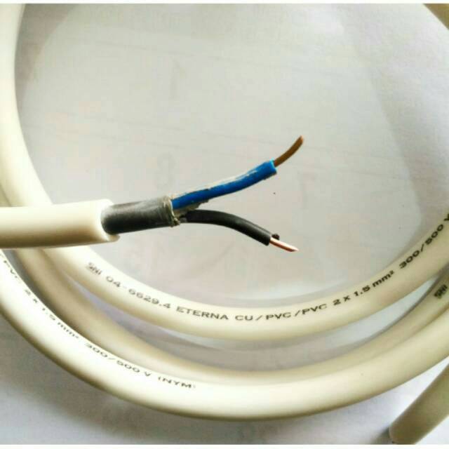 Kabel Eterna NYM 2 x 1.5 mm / Kabel Kawat Tembaga Isi 2x1.5mm (Per Meter)