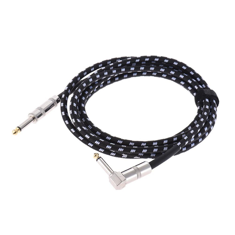 Kabel Gitar Bass Elektrik Braided - 3M - HITAM