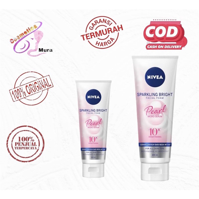 nivea sparkling white facial foam whitening - sabun wajah nivea facial foam