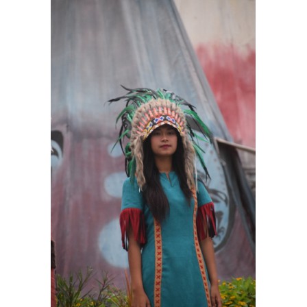 TOPI INDIAN-INDIAN HEADDRESS SMALL AYAM MONTE HIJAU