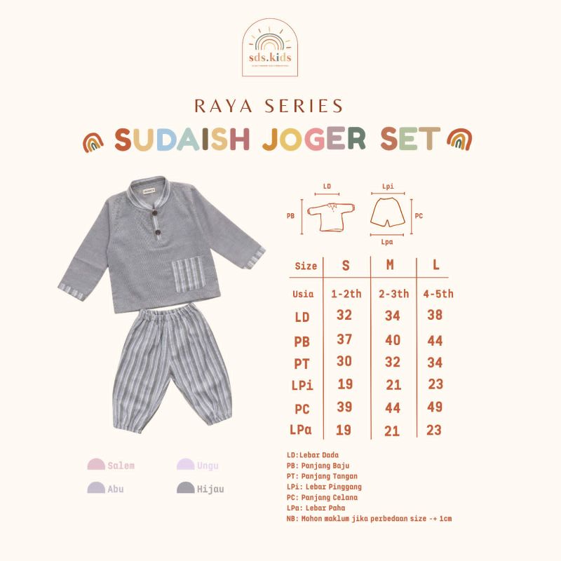 Domikado | Sahara kulot set | Sudaish joger set | Setelan busana muslim anak