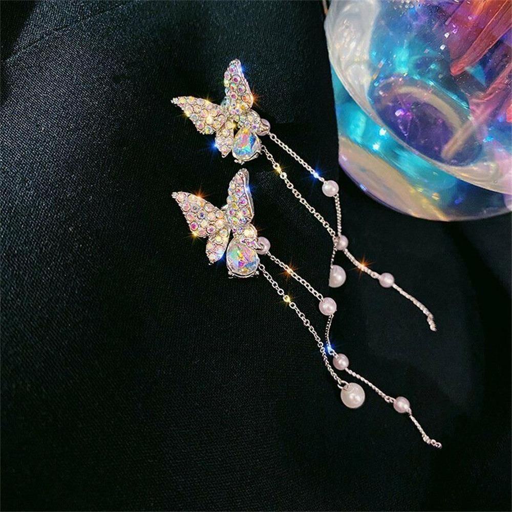 Lily Anting Kupu-Kupu Baru Wanita Fashion Ungu Perak Perhiasan Fashion Shiny Butterfly