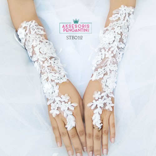 [STOCK TERBATAS] WEDDING GLOVES SARUNG TANGAN WANITA LACE AKSESORIS PENGANTIN STB012