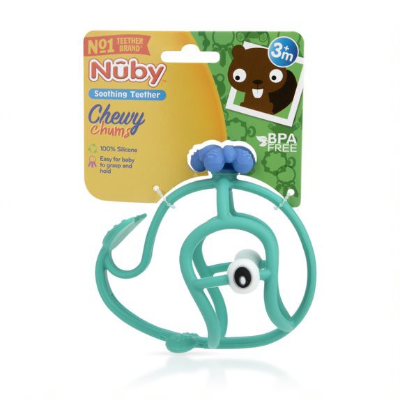 Nuby Baby Teether Chewy Chump - Mainan Teether Silikon / Gigitan Bayi 3m+ (Tersedia Varian Karakter)