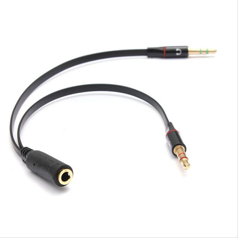 Splitter Audio Jack 3.5mm Female ke Dual 3.5mm Male HiFi (Mic+Hear) - L43 - Black