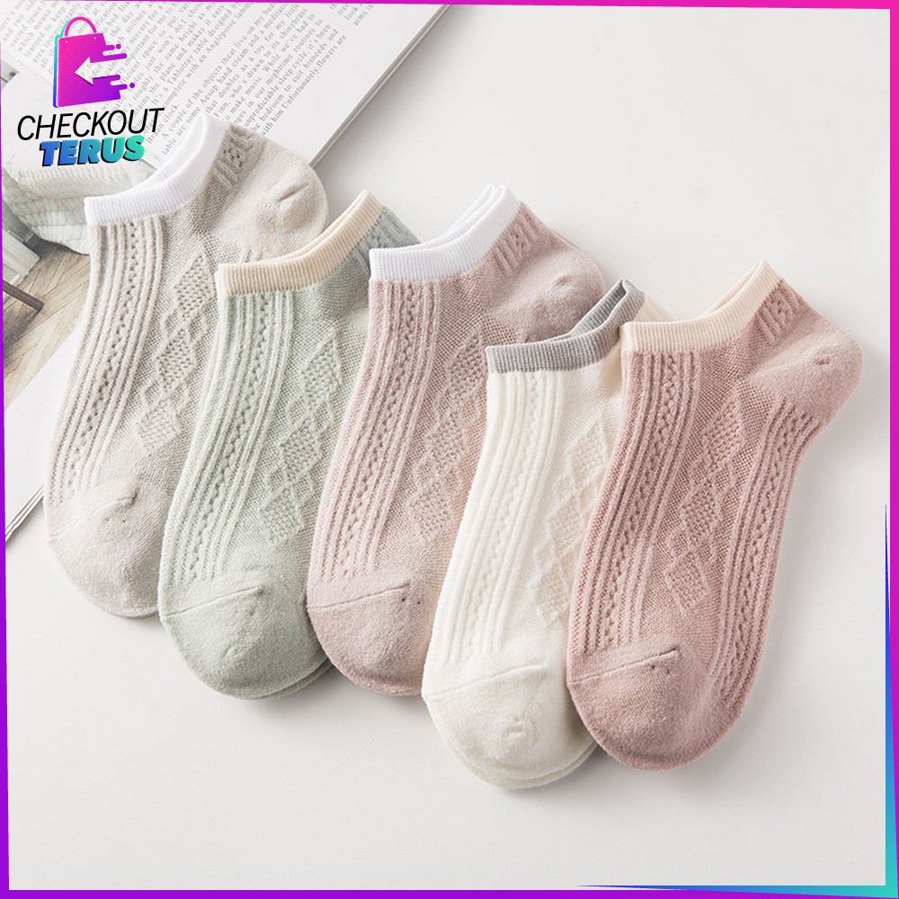 CT P281 Kaus Kaki Pendek Motif Semata Kaki Import Murah Polos Kaos Kaki Pendek Bahan Rajut Pattern Kaos Kaki Semata Kaki